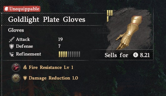 Goldlight Plate Gloves (Damiane)